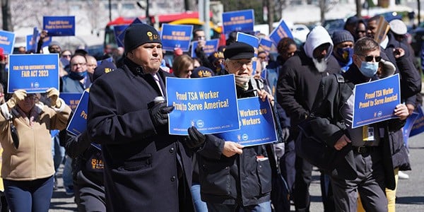 AFGE members at a rally