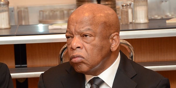 Image of Rep. John Lewis. He's seated looking off to the left.