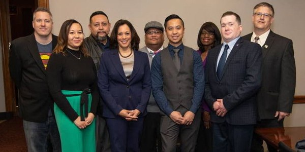 Kamala Harris with AFGE members. 