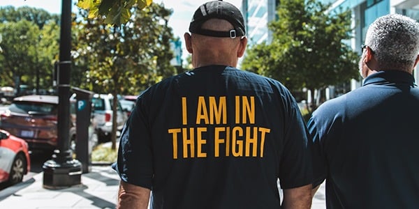 Back of AFGE shirt that reads I'm In the Fight