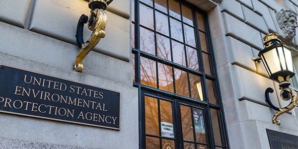 United States Environmental Protection Agency sign mounted by door of government building