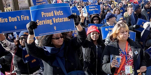 AFGE demonstrators at a rally