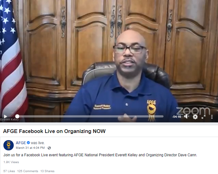 Screenshot of AFGE Facebook post