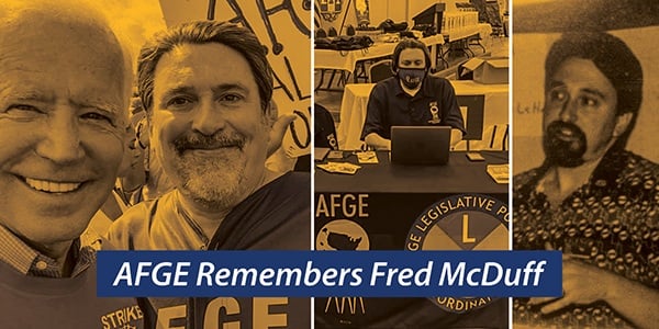 Collage with images of Fred McDuff