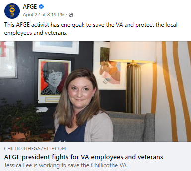 Screenshot of AFGE Facebook post