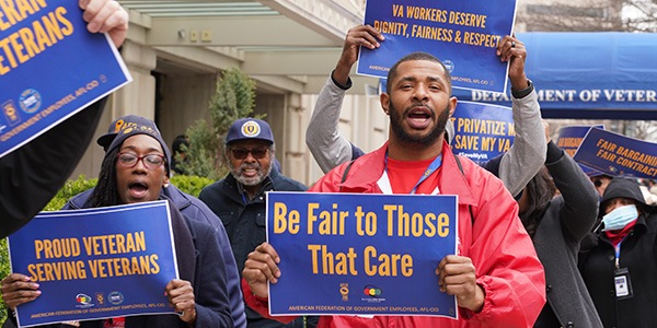 Rally-goers at VA demonstration