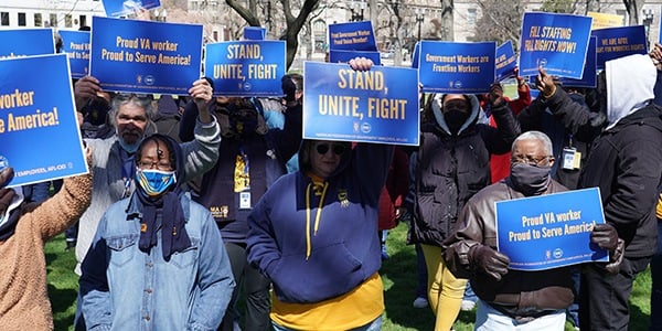 AFGE members at a rally