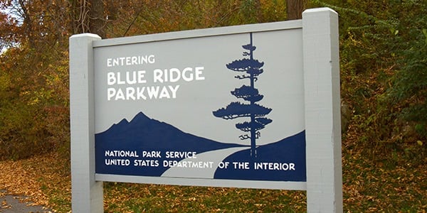 Blue Ridge Parkway sign