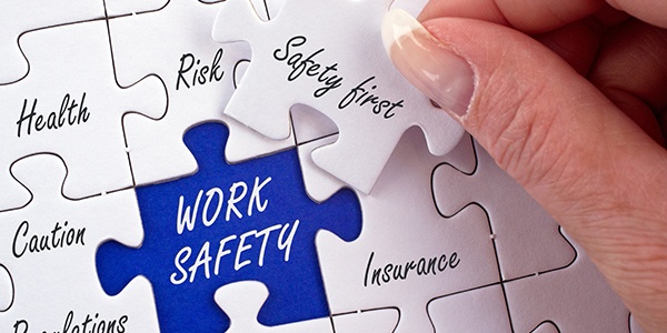 Work safety, safety first puzzle pieces