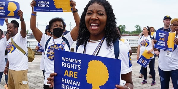 AFGE activist at rally