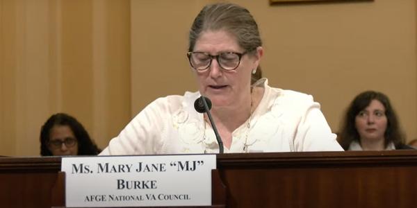 Image of MJ Burke testifying at a Congressional hearing