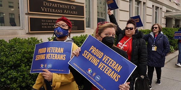 AFGE activists at a rally.