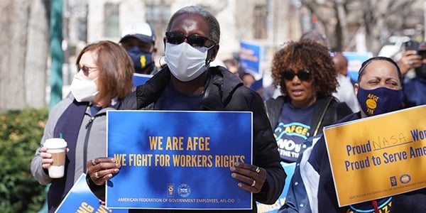 AFGE members at a rally