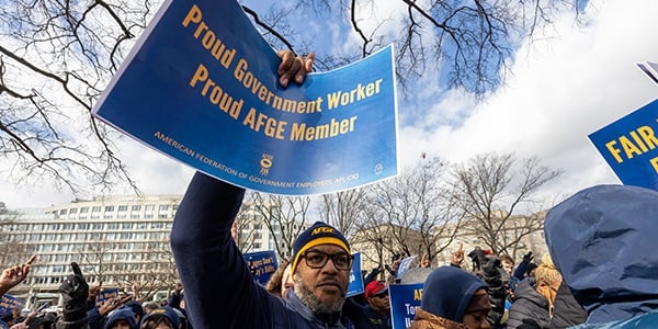 AFGE activist at rally