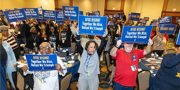 AFGE activists at a conference