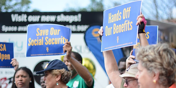 SSA activists at a rally