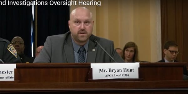 AFGE member Bryan Hunt testifies before Congress