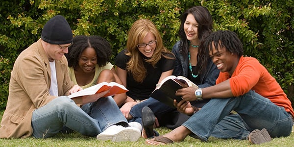 Group of people with books