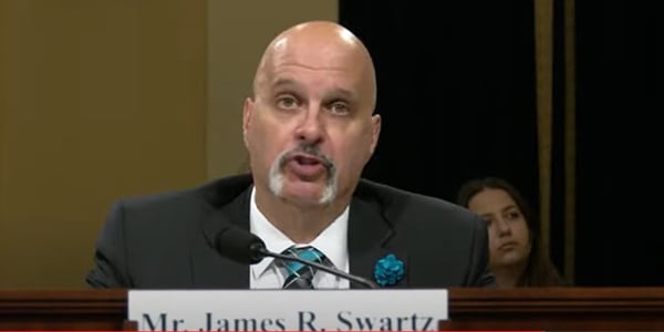 AFGE activist James Swartz testifying on Capitol Hill