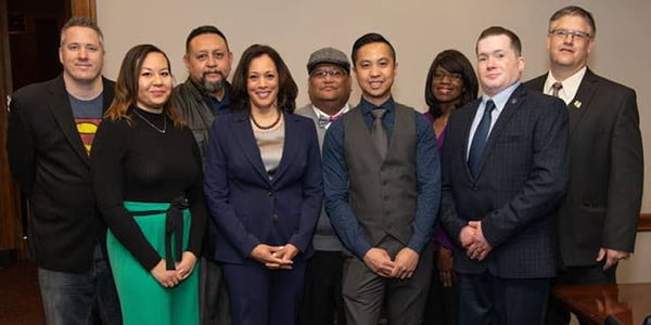 Group of AFGE activists with Kamala Harris