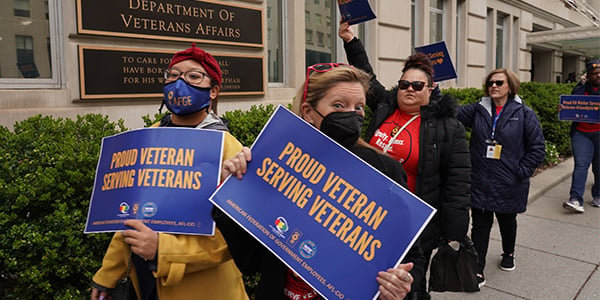 AFGE activists at VA rally