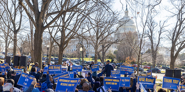 AFGE activists at rally on Capitol Hill